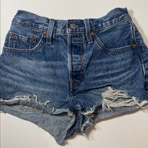 Levi's Classic Blue Ripped Jean Shorts